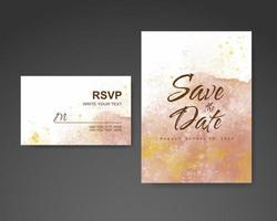 Wedding invitation with abstract watercolor background vector