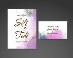 Wedding invitation with abstract watercolor background vector