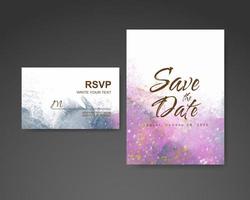 Wedding invitation with abstract watercolor background vector