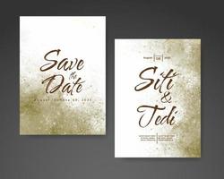 Wedding invitation with abstract watercolor background vector