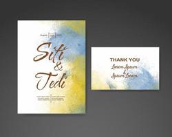 Wedding invitation with abstract watercolor background vector