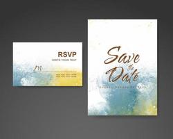 Wedding invitation with abstract watercolor background vector