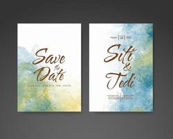 Wedding invitation with abstract watercolor background vector