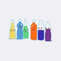 Bottles character design vector illustration