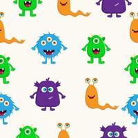 Seamless pattern with funny monster. Birthday background. vector