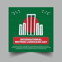 International Mother Language Day Social Media Post Template Design vector