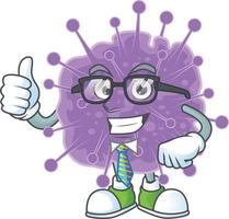 un dibujos animados personaje de coronavirus influenza vector