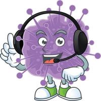 A cartoon character of coronavirus influenza vector