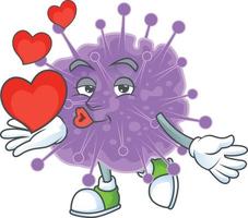 A cartoon character of coronavirus influenza vector