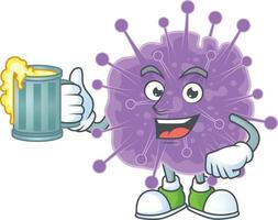 A cartoon character of coronavirus influenza vector