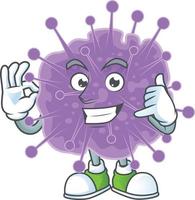 un dibujos animados personaje de coronavirus influenza vector