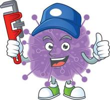 A cartoon character of coronavirus influenza vector