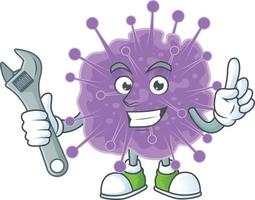 un dibujos animados personaje de coronavirus influenza vector