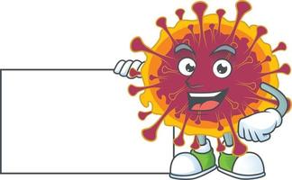 un dibujos animados personaje de extensión coronavirus vector