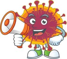 A cartoon character of spreading coronavirus vector