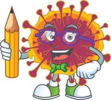 un dibujos animados personaje de extensión coronavirus vector