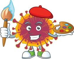 A cartoon character of spreading coronavirus vector