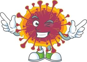 A cartoon character of spreading coronavirus vector