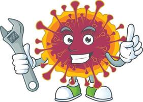 A cartoon character of spreading coronavirus vector