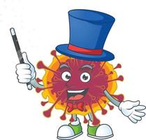 A cartoon character of spreading coronavirus vector