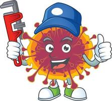 A cartoon character of spreading coronavirus vector