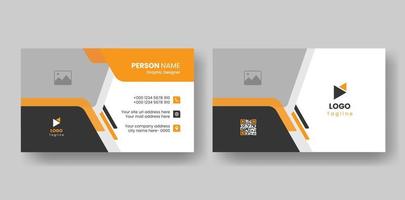 Modern and creative corporate horizontal double-sided business card layout design with shape. vector