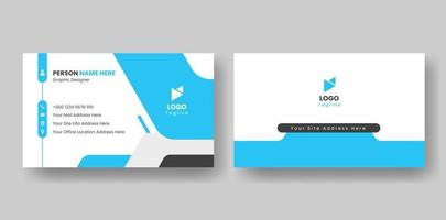 Modern and creative corporate horizontal double-sided business card layout design with shape. vector