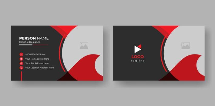 Modern and creative corporate horizontal double-sided business card layout design with shape. vector
