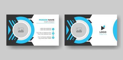 Modern double-sided personal business card Layout design for printing. Vector horizontal business card design with creative shapes.