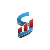 Letter S Financial Grow Logo. vector