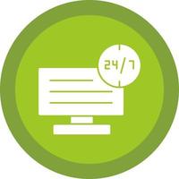 24 7 Monitoring Vector Icon Design