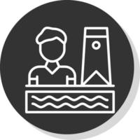 diseño de icono de vector de bodyboard