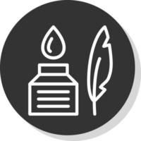 Feather And Ink Vector Icon Design