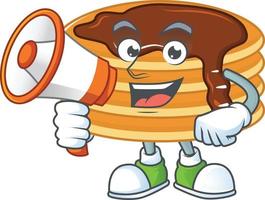 Chocolate cream pancake Cartoon character vector