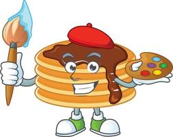 Chocolate cream pancake Cartoon character vector