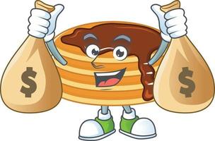 Chocolate cream pancake Cartoon character vector