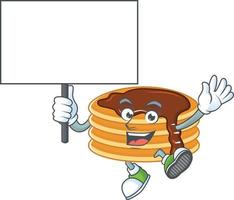 Chocolate cream pancake Cartoon character vector