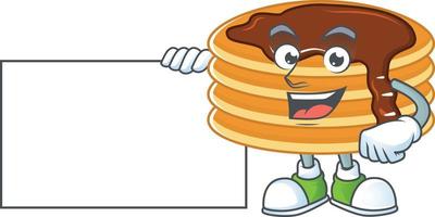 Chocolate cream pancake Cartoon character vector