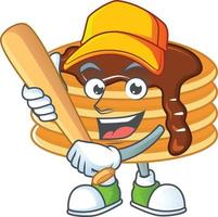 Chocolate cream pancake Cartoon character vector