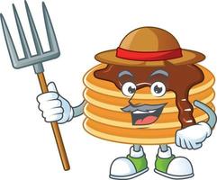 Chocolate cream pancake Cartoon character vector