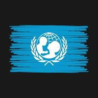 cepillo de la bandera de unicef vector