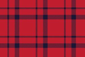 Plaid background, check seamless pattern in red. Vector fabric texture for textile print, wrapping paper, gift card or wallpaper.