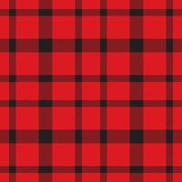 Plaid seamless pattern in red. Check fabric texture. Vector textile print.