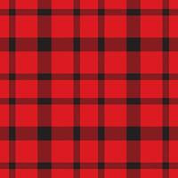 Plaid seamless pattern in red. Check fabric texture. Vector textile print.