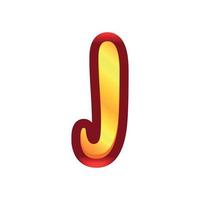 3d illustration of letter j vector