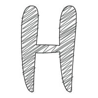 3d illustration of letter h vector