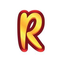 3d illustration of letter r vector