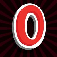 3d illustration of letter o vector