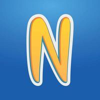 3d illustration of letter n vector