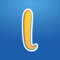 3d illustration of small letter l vector